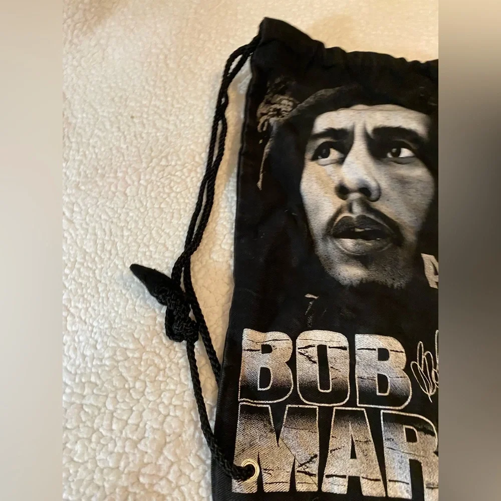 Bob Marley Black Drawstring Backpack